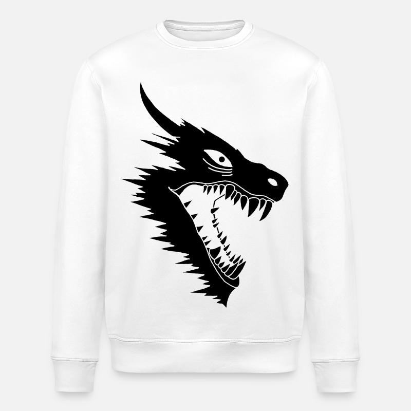 Angriff des Schwarzen Drachen - Stanley/Stella Unisex Bio-Sweatshirt ROLLER - Weiß