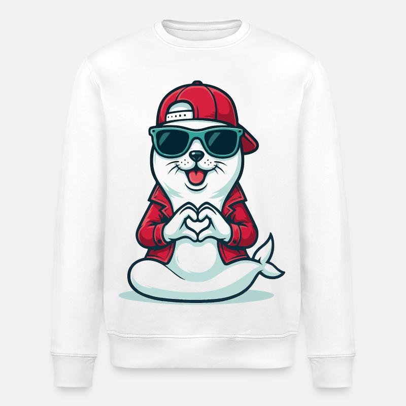 Love & Flosse - Stanley/Stella Unisex Bio-Sweatshirt ROLLER - Weiß