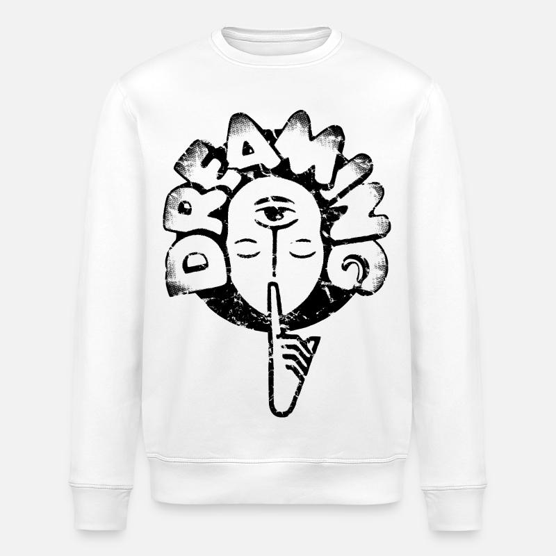 Psst ! Rêve, repos, repos, pause utilisée - Sweat bio ROLLER Stanley/Stella Unisexe - blanc