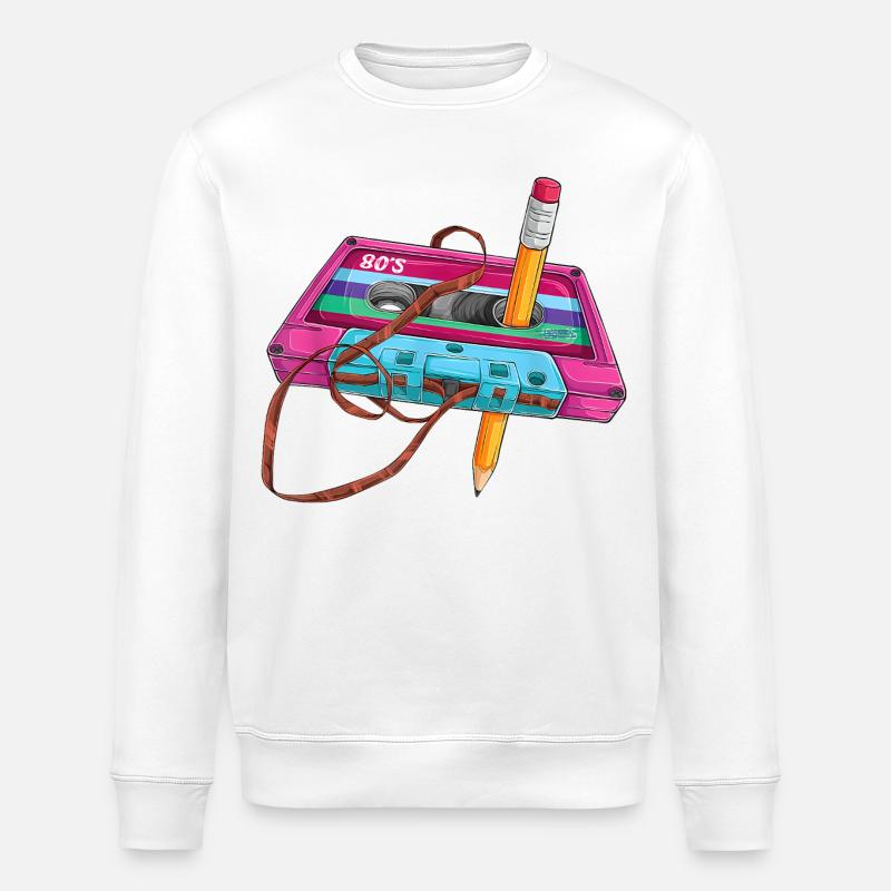 80er Kassette Stift - Stanley/Stella Unisex Bio-Sweatshirt ROLLER - Weiß