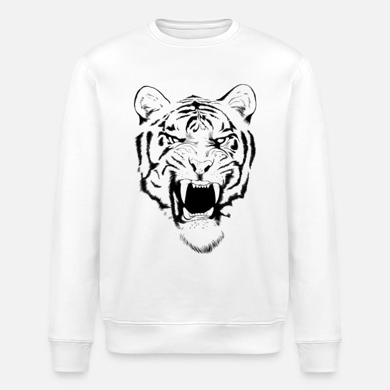 tigre classique - Sweat bio ROLLER Stanley/Stella Unisexe - blanc