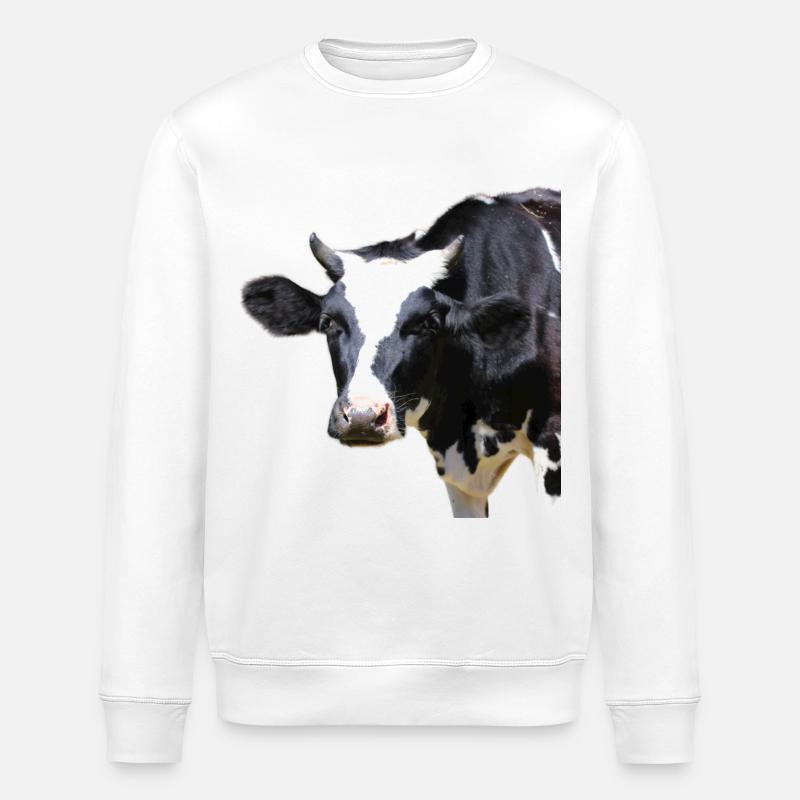 Drôle d’agriculteurs de têtes de vache de vache - Sweat bio ROLLER Stanley/Stella Unisexe - blanc