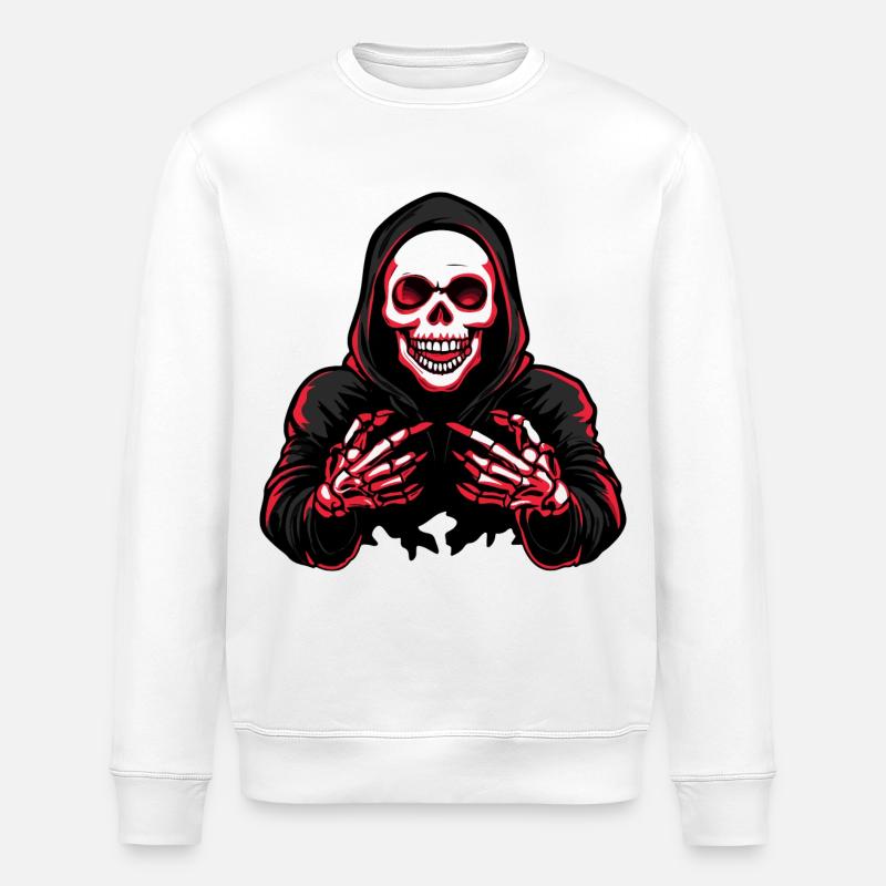 Skull Halloween - Stanley/Stella ROLLER Unisex Organic Sweatshirt - white