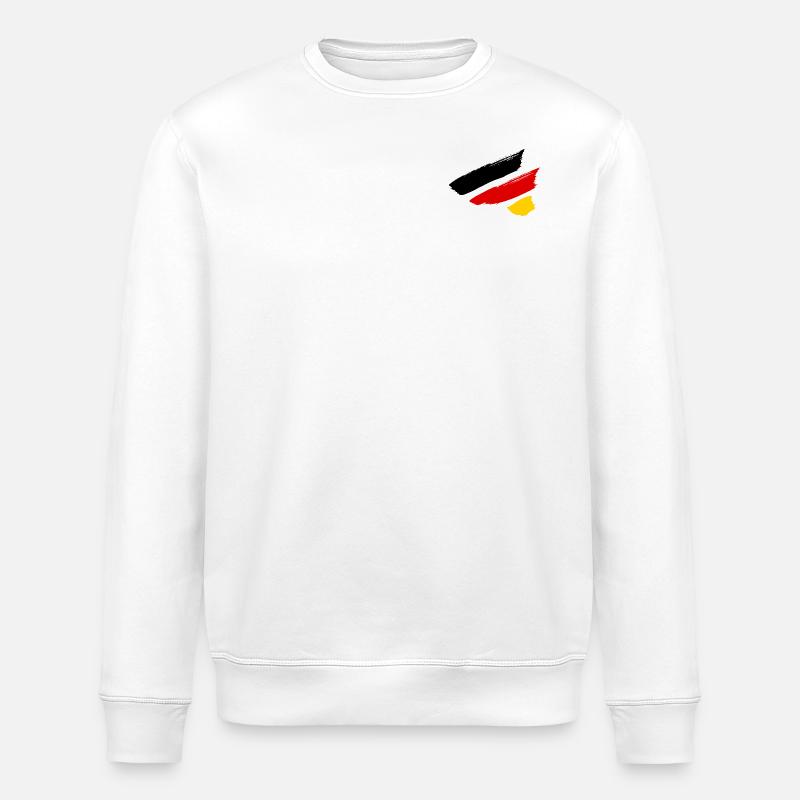 Deutschland Flagge Streifen - Stanley/Stella Unisex Bio-Sweatshirt ROLLER - Weiß