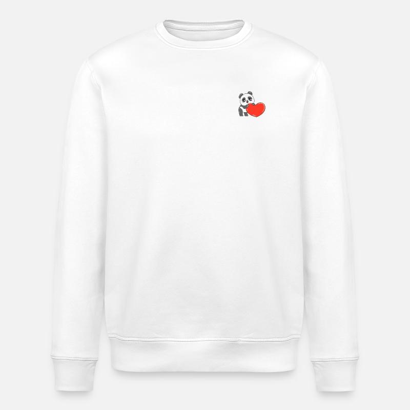 Panda Herz - Stanley/Stella Unisex Bio-Sweatshirt ROLLER - Weiß