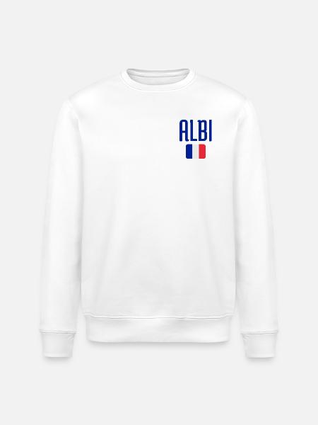 Albi France Flag Emblem - Stanley/Stella ROLLER Unisex Organic Sweatshirt - white
