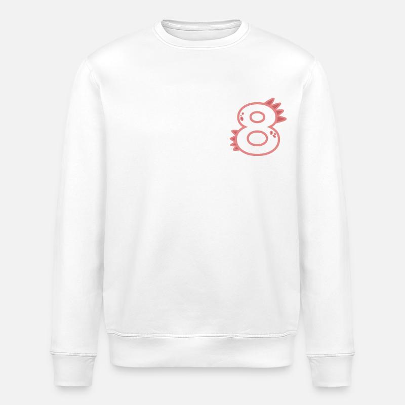 Zahl 8 - Stanley/Stella Unisex Bio-Sweatshirt ROLLER - Weiß
