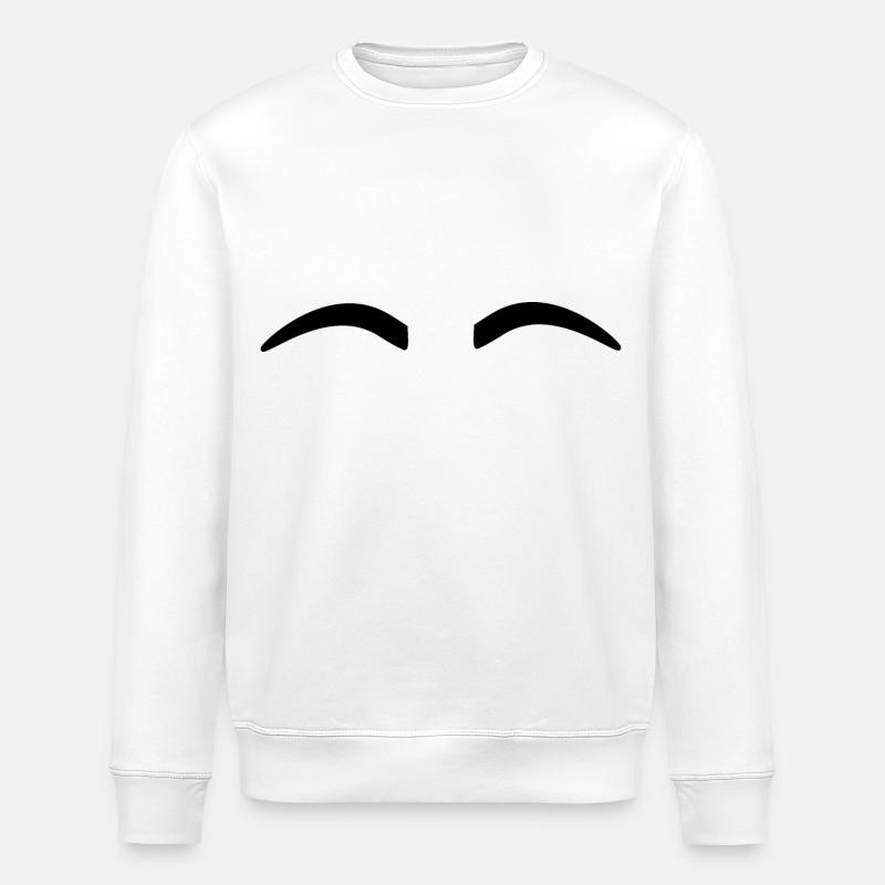 Eyebrows Funny - Stanley/Stella ROLLER Unisex Organic Sweatshirt - white