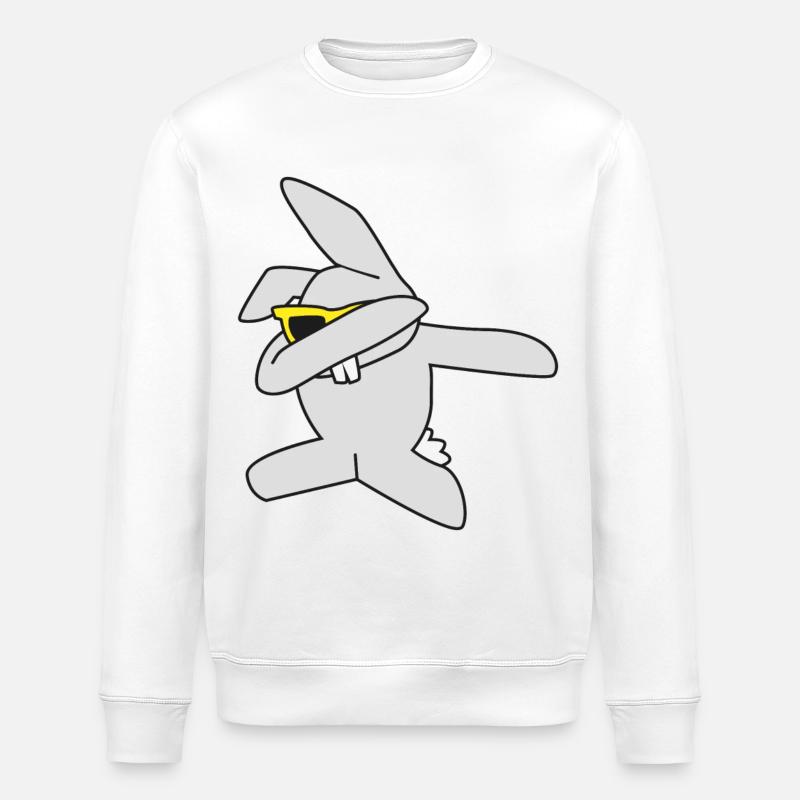 Dabbing Osterhase - Stanley/Stella Unisex Bio-Sweatshirt ROLLER - Weiß