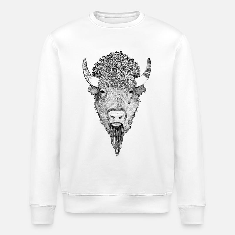 Bison d'Amérique - Sweat bio ROLLER Stanley/Stella Unisexe - blanc