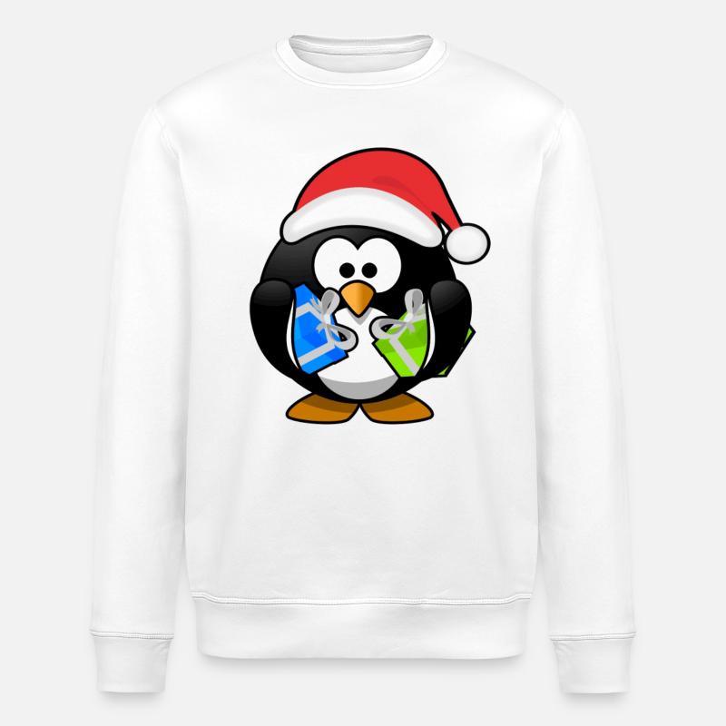 Christmas penguin - Stanley/Stella ROLLER Unisex Organic Sweatshirt - white