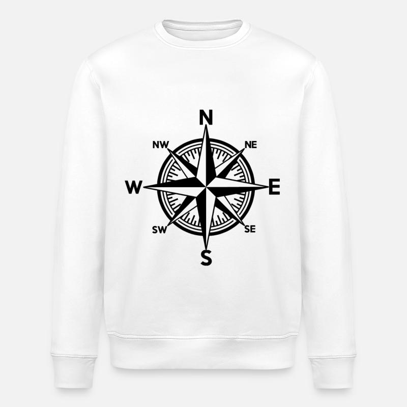 Nautic Windrose - Sweat bio ROLLER Stanley/Stella Unisexe - blanc