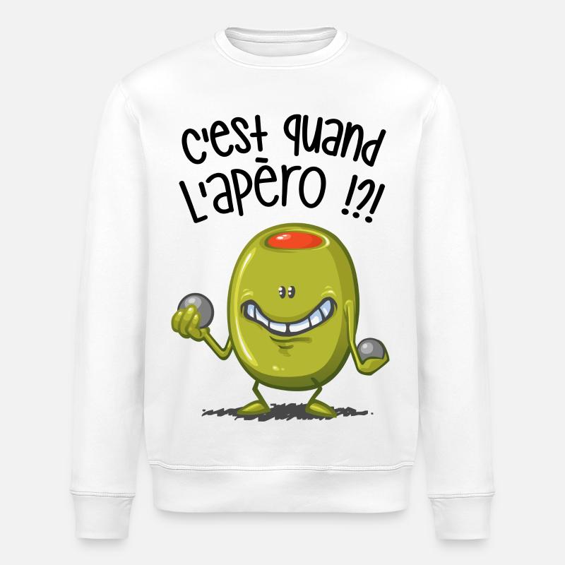 C'est quand l'apéro ? - Sweat bio ROLLER Stanley/Stella Unisexe - blanc