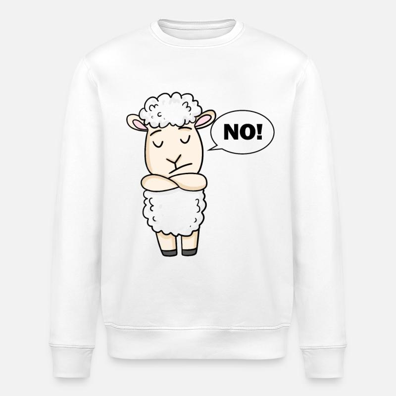 Sheep No - Stanley/Stella ROLLER Unisex Organic Sweatshirt - white