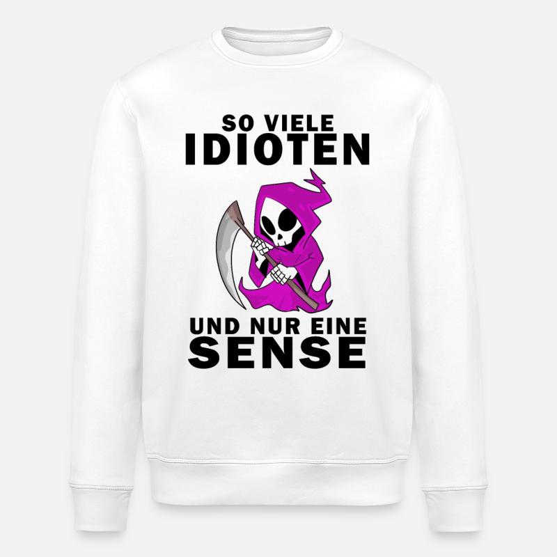 Sensenmann Damen Sarkastisch Provokation - Stanley/Stella Unisex Bio-Sweatshirt ROLLER - Weiß