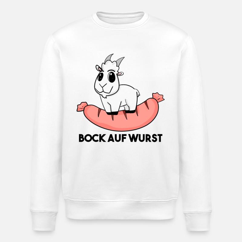 Bock auf Wurst - Ziege Ziegenbock - Stanley/Stella Unisex Bio-Sweatshirt ROLLER - Weiß