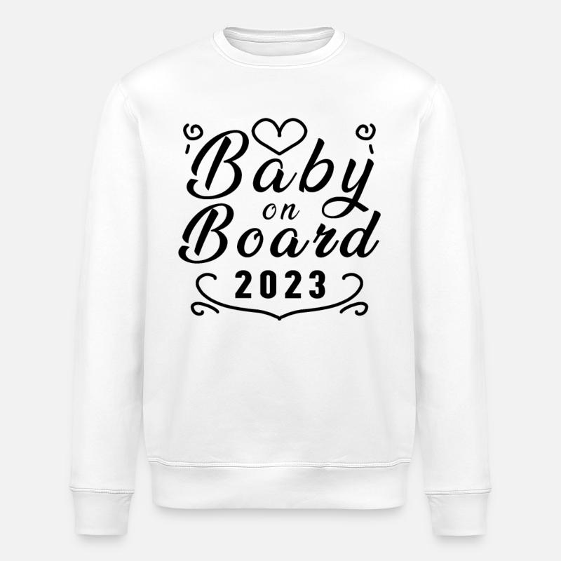 Bébé 2023 Grossesse enceinte - Sweat bio ROLLER Stanley/Stella Unisexe - blanc