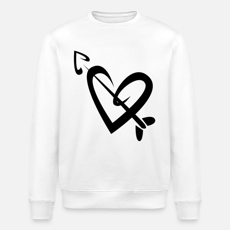 Herz Pfeil - Stanley/Stella Unisex Bio-Sweatshirt ROLLER - Weiß