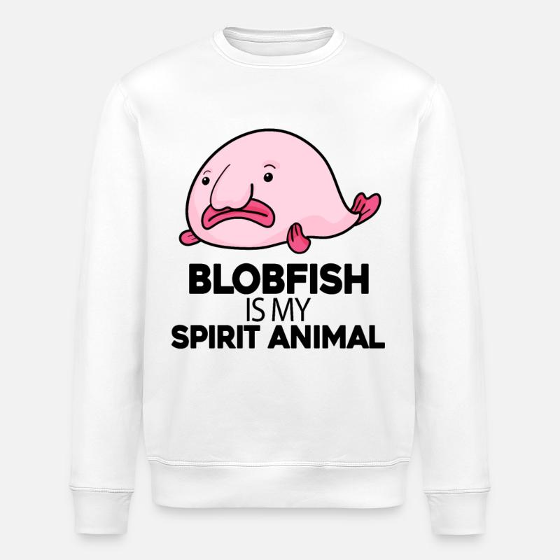 Blobfish Fish - Stanley/Stella ROLLER Unisex Organic Sweatshirt - white