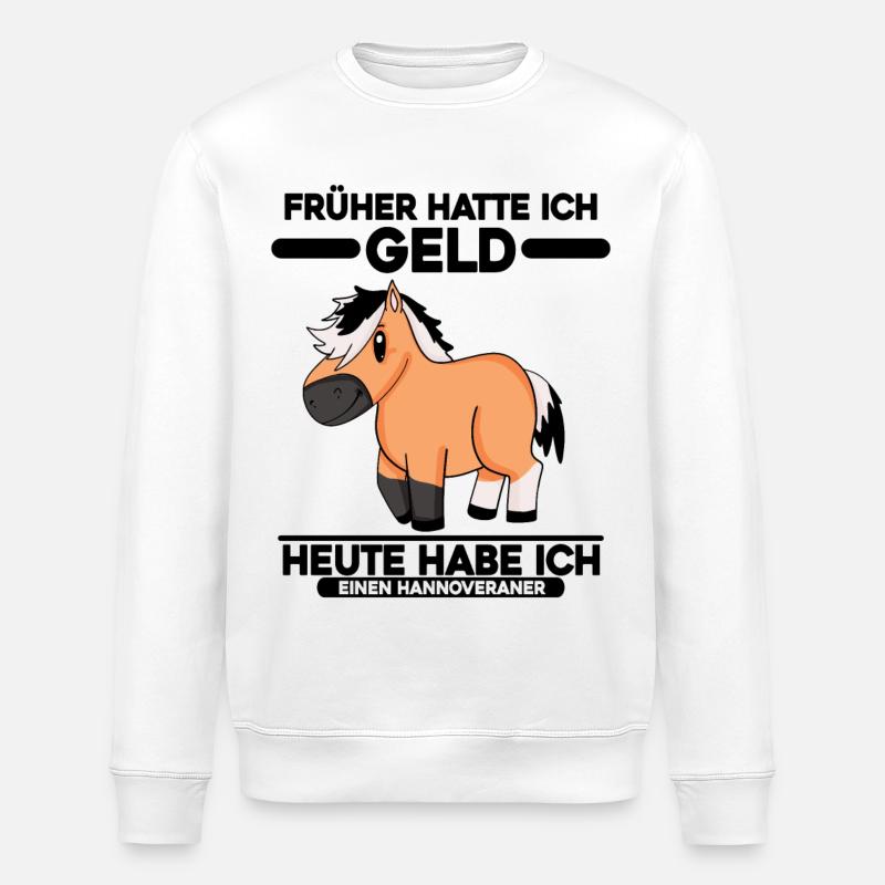 Hannoveraner Pferd Hauspferd - Stanley/Stella Unisex Bio-Sweatshirt ROLLER - Weiß