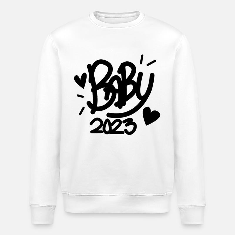 Bébé 2023 Grossesse enceinte - Sweat bio ROLLER Stanley/Stella Unisexe - blanc