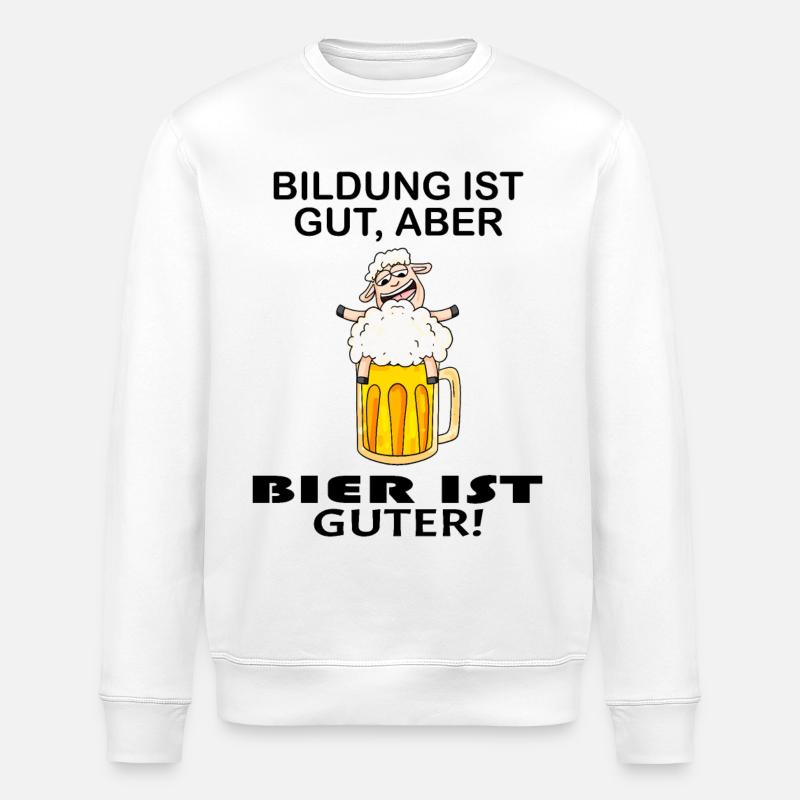 Lustiger Bier Spruch - Stanley/Stella Unisex Bio-Sweatshirt ROLLER - Weiß