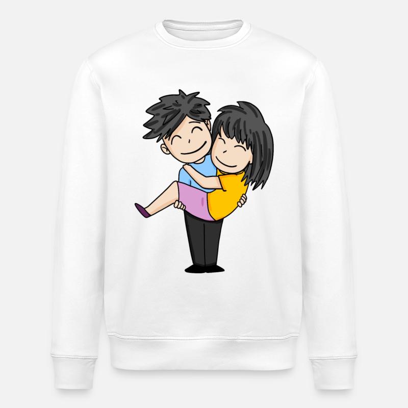 Paar Pärchen - Stanley/Stella Unisex Bio-Sweatshirt ROLLER - Weiß