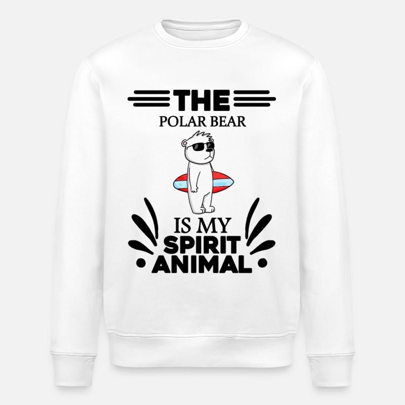 Eisbär Polarbär Bär - Stanley/Stella Unisex Bio-Sweatshirt ROLLER - Weiß