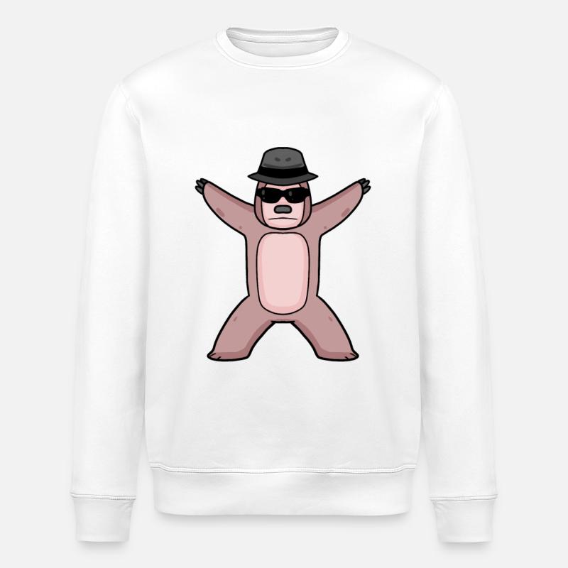 Cool Faultier Tier - Stanley/Stella Unisex Bio-Sweatshirt ROLLER - Weiß