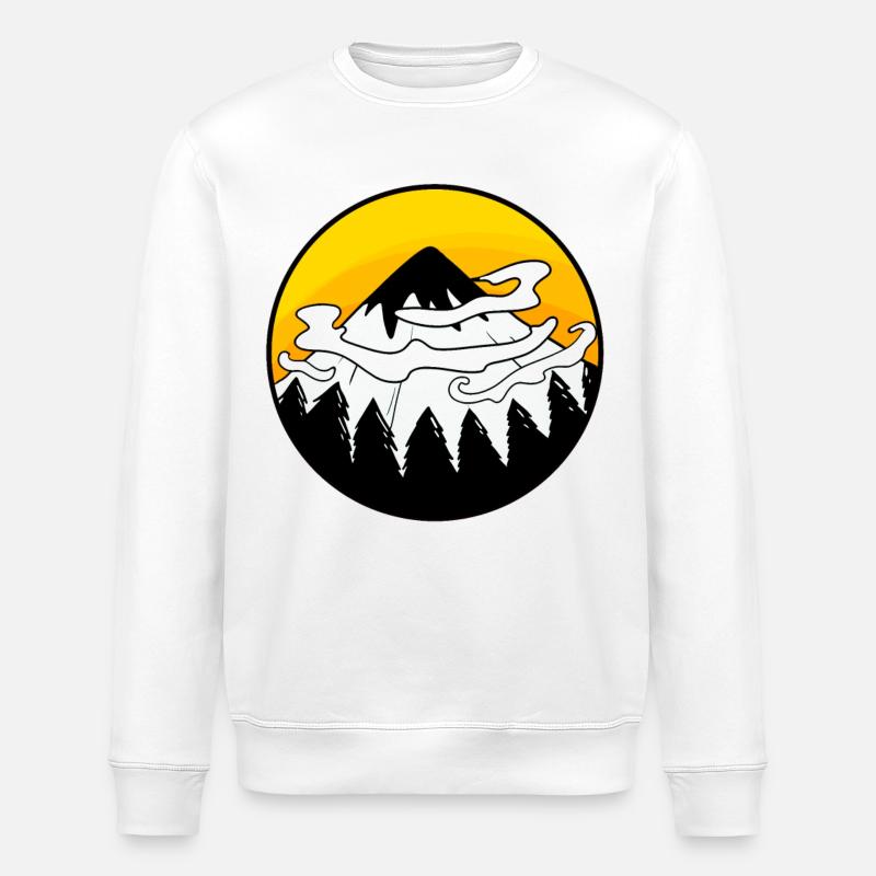 Mountain Mountains Mountain Peaks - Stanley/Stella ROLLER Unisex Organic Sweatshirt - white