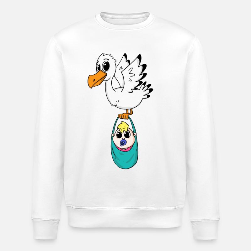 Oiseau avec grossesse de bébé - Sweat bio ROLLER Stanley/Stella Unisexe - blanc
