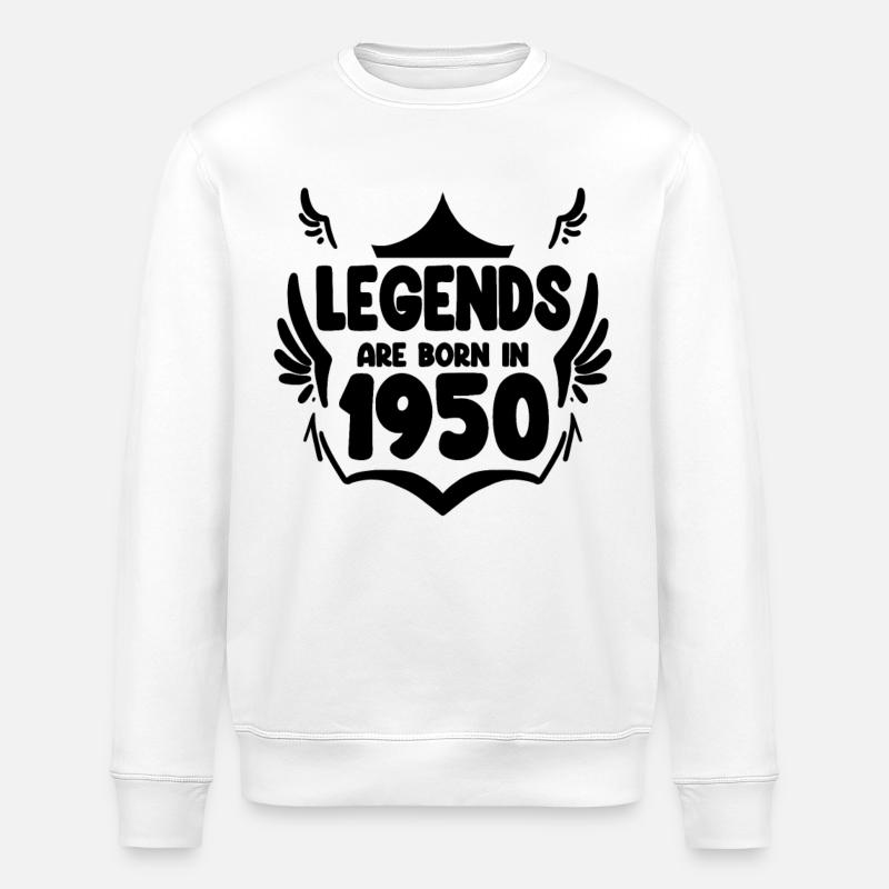 1950 - Born 1950 - Stanley/Stella ROLLER Unisex Organic Sweatshirt - white