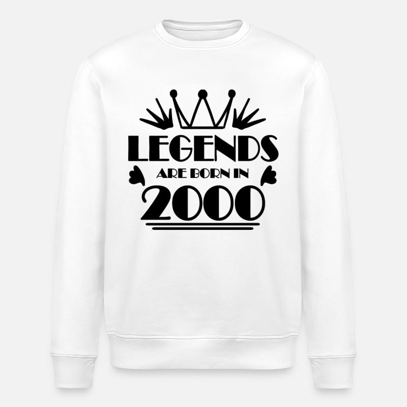 2000 - Born in 2000 - Stanley/Stella ROLLER Unisex Organic Sweatshirt - white