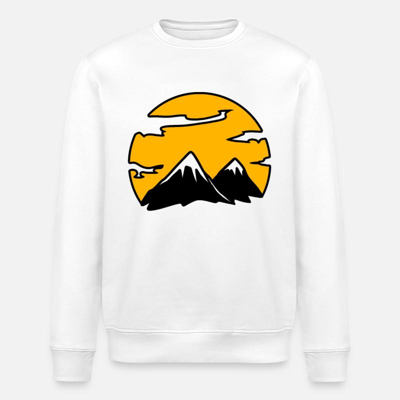 Mountain Mountains Mountain Peaks - Stanley/Stella ROLLER Unisex Organic Sweatshirt - white