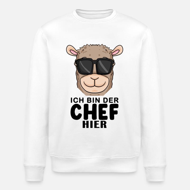 Cool Lama Chef Spruch - Stanley/Stella Unisex Bio-Sweatshirt ROLLER - Weiß