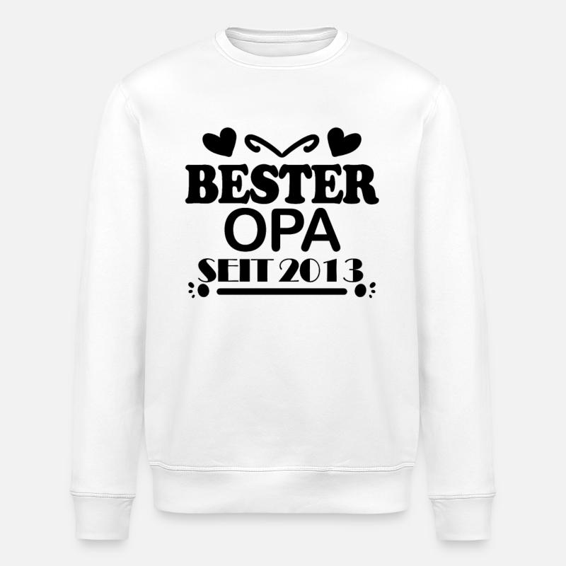Bester Opa seit 2013 - Stanley/Stella Unisex Bio-Sweatshirt ROLLER - Weiß