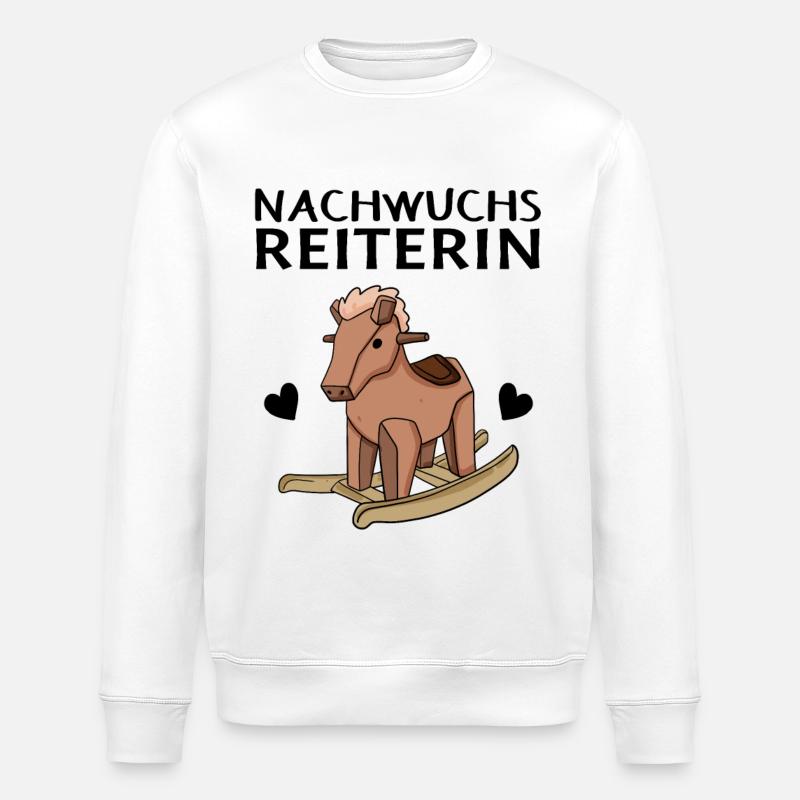 Reiterin Nachwuchs Pferd - Stanley/Stella Unisex Bio-Sweatshirt ROLLER - Weiß