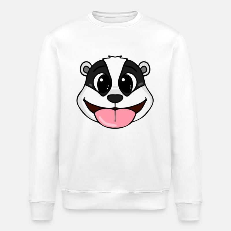 Dachs Kopf - Stanley/Stella Unisex Bio-Sweatshirt ROLLER - Weiß