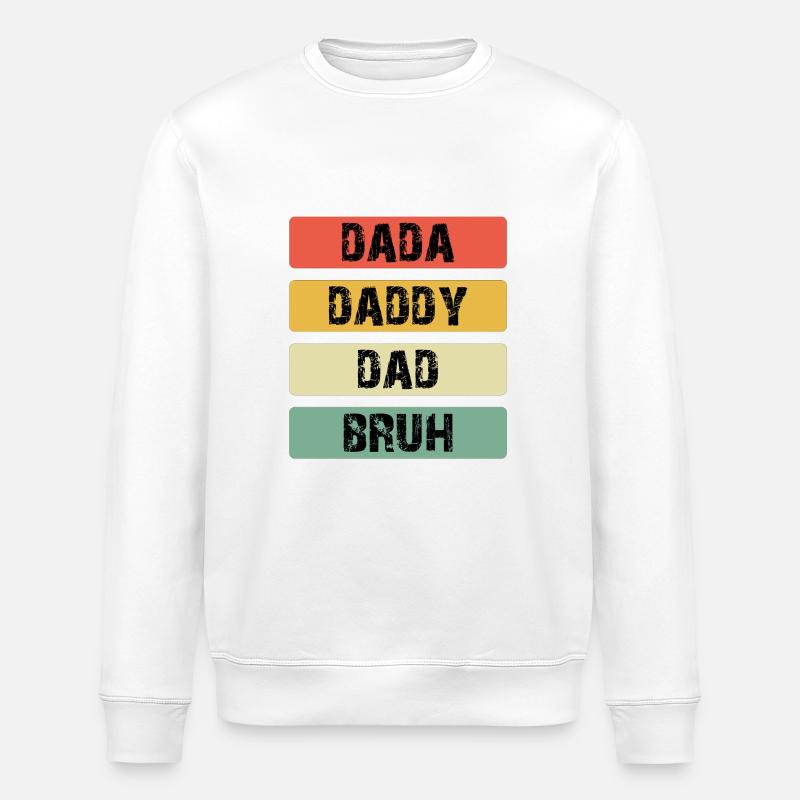 Dada Daddy Dad Bruh Farbbalken - Stanley/Stella Unisex Bio-Sweatshirt ROLLER - Weiß