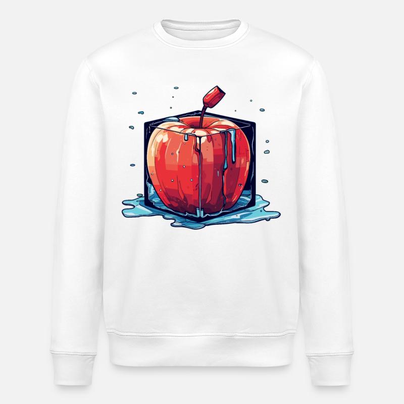Würfel Apfel Cube Apple - Stanley/Stella ROLLER Unisex Organic Sweatshirt - white