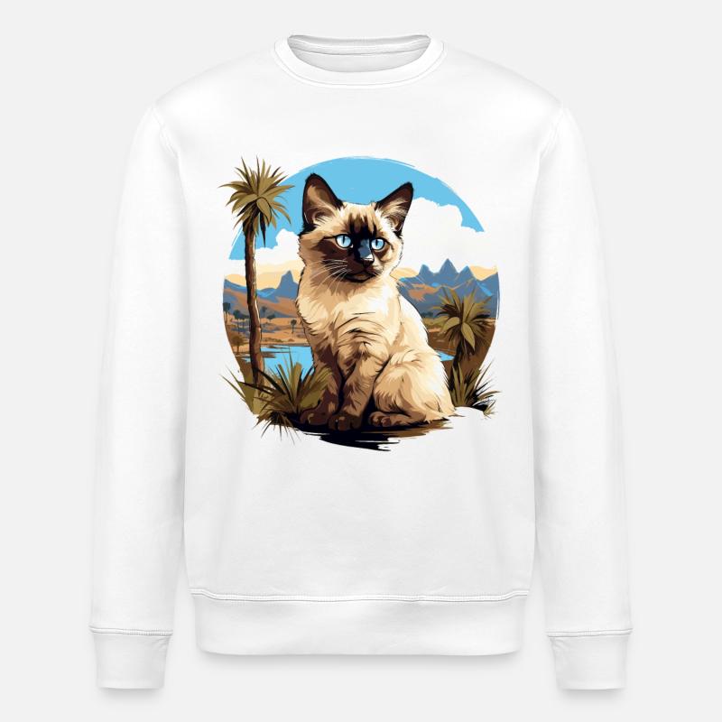 Chat balinais Balinesenkatze - Sweat bio ROLLER Stanley/Stella Unisexe - blanc