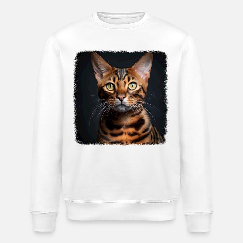 Bengal Cat Bengalkatze - Stanley/Stella Unisex Bio-Sweatshirt ROLLER - Weiß