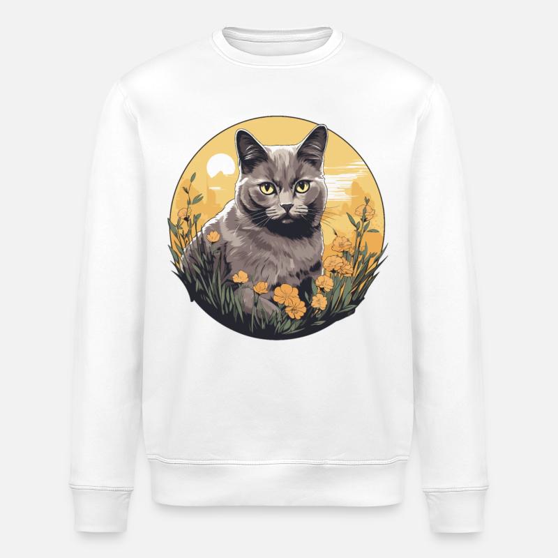 Chat Chartreux Chat Chartreux - Sweat bio ROLLER Stanley/Stella Unisexe - blanc