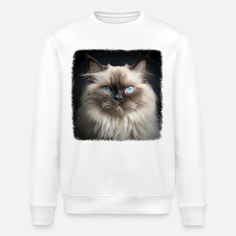 Himalayan Cat Colourpoint Katze - Stanley/Stella ROLLER Unisex Organic Sweatshirt - white
