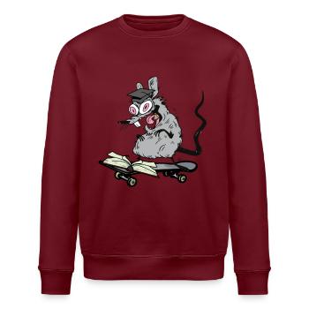Gelehrter Student lernen Ratte Skater Jugendlicher - Stanley/Stella Unisex Bio-Sweatshirt ROLLER - Weiß - Vorne - Nik (191cm)