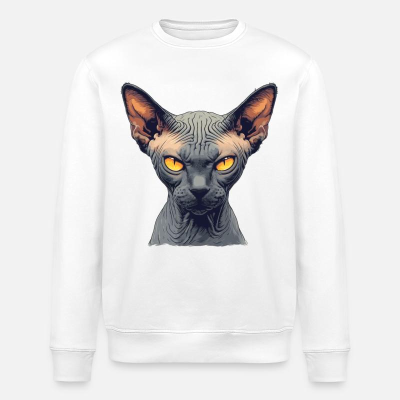 Sphynx Kitten Sphynx Cat - Stanley/Stella ROLLER Unisex Organic Sweatshirt - white