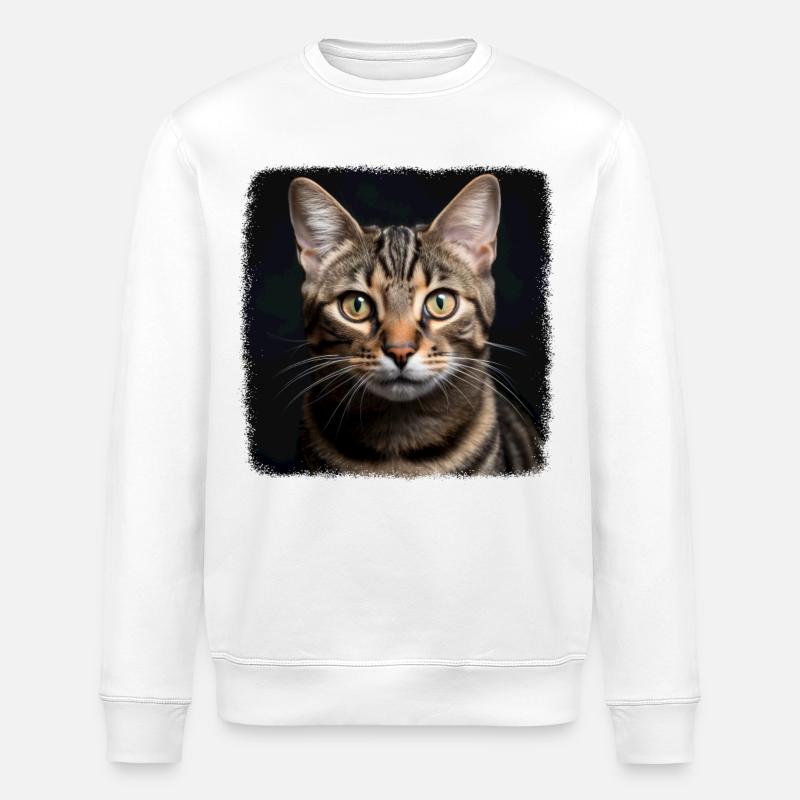Tabby Kätzchen Tabby Katze - Stanley/Stella Unisex Bio-Sweatshirt ROLLER - Weiß