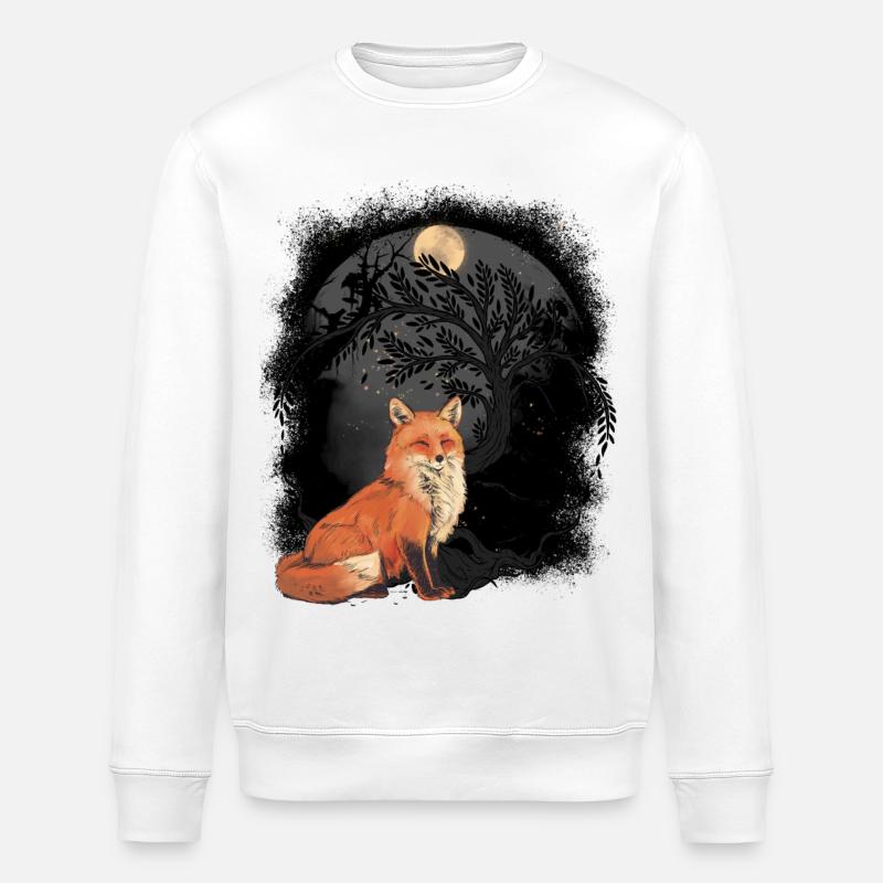 Mystic Fox Foxes - Stanley/Stella ROLLER Unisex Organic Sweatshirt - white
