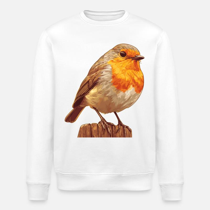Robin Rotkehlchen - Stanley/Stella Unisex Bio-Sweatshirt ROLLER - Weiß