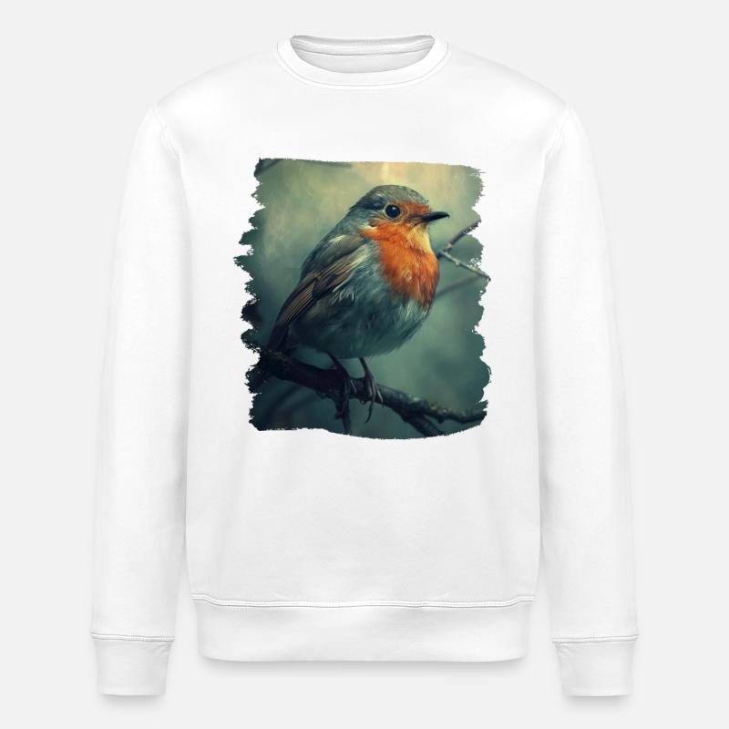 Robin Rotkehlchen - Stanley/Stella Unisex Bio-Sweatshirt ROLLER - Weiß
